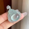 18k金钻镶冰种晴底飘花翡翠佛公（yc273686）