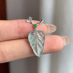 18k金镶冰种晴底翡翠叶子（yc247165）