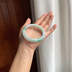 糯冰带色翡翠平安镯（57.5mm）（yc377983）