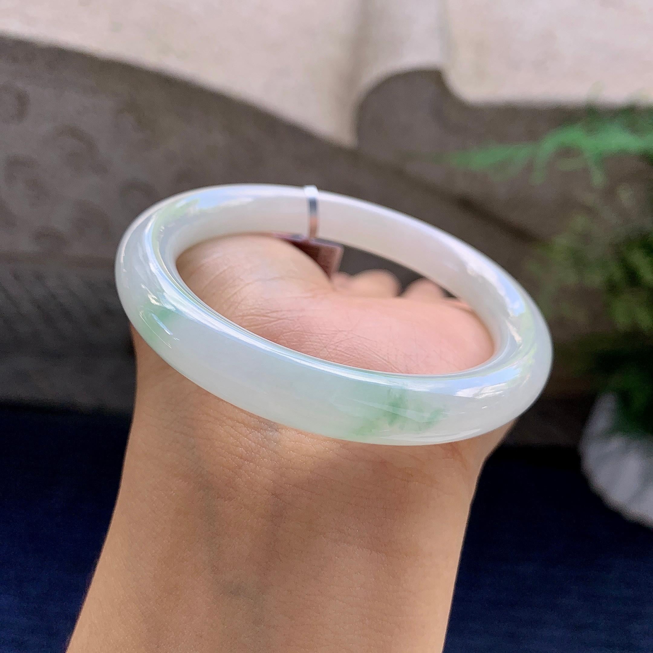 细糯种飘花圆条手镯（54mm）（yc223955）
