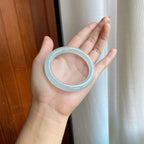 冰种蓝晴底翡翠圆条手镯（54mm）（yc242097）