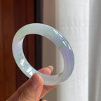 冰种淡春彩翡翠平安镯（55.2mm）（yc423074）