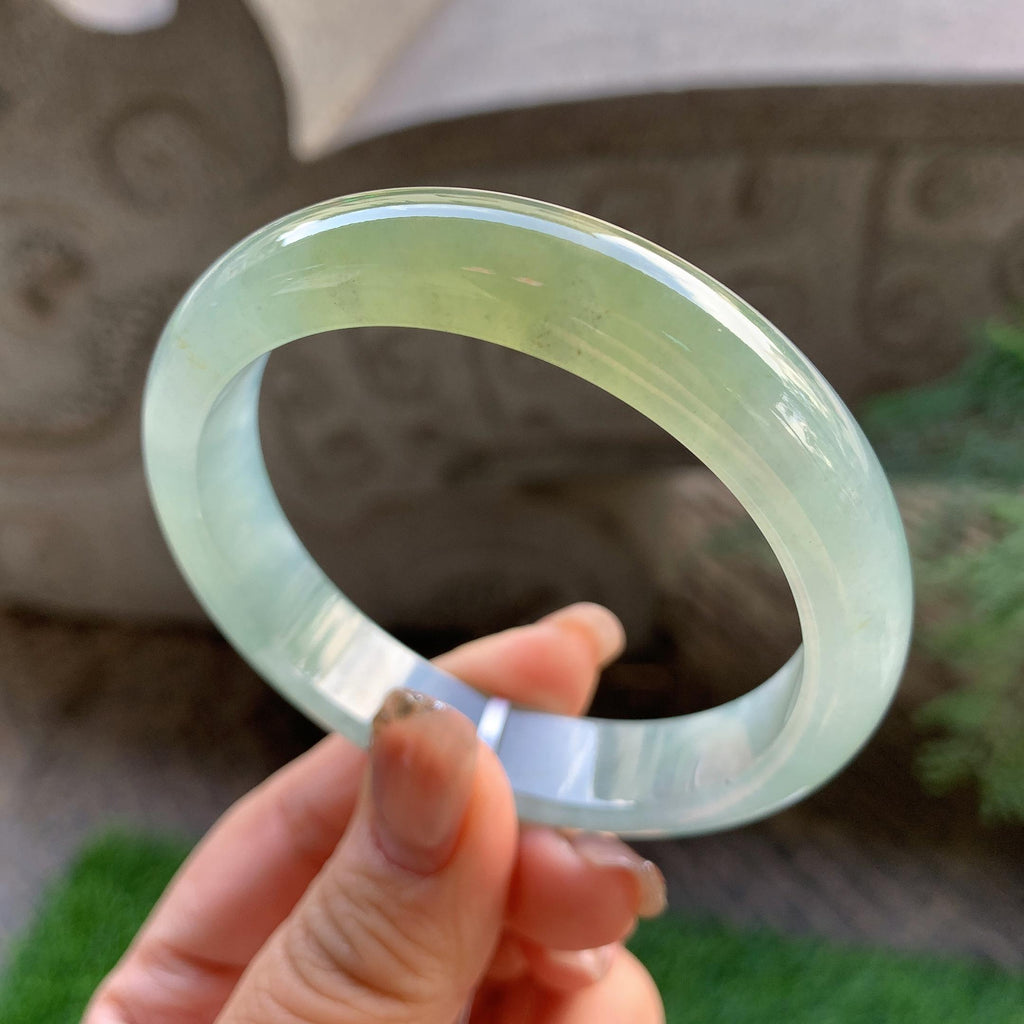 糯冰种晴底黄翡平安镯（57mm）（yc293330）
