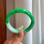 糯冰满绿翡翠平安镯（57.5mm）（yc259091）