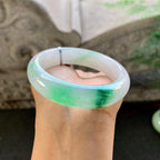 糯冰种飘绿宽版轮胎手镯（56mm）（yc264512）