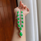 铜托糯冰满绿翡翠套链（yc251706）