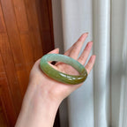冰种黄加绿翡翠平安镯（58.6mm)（yc360246）