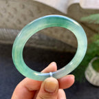 糯冰晴水飘花圆条手镯（53.8mm）（yc028508）