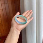 冰种飘花宽版翡翠贵妃镯（58mm)（yc382827）