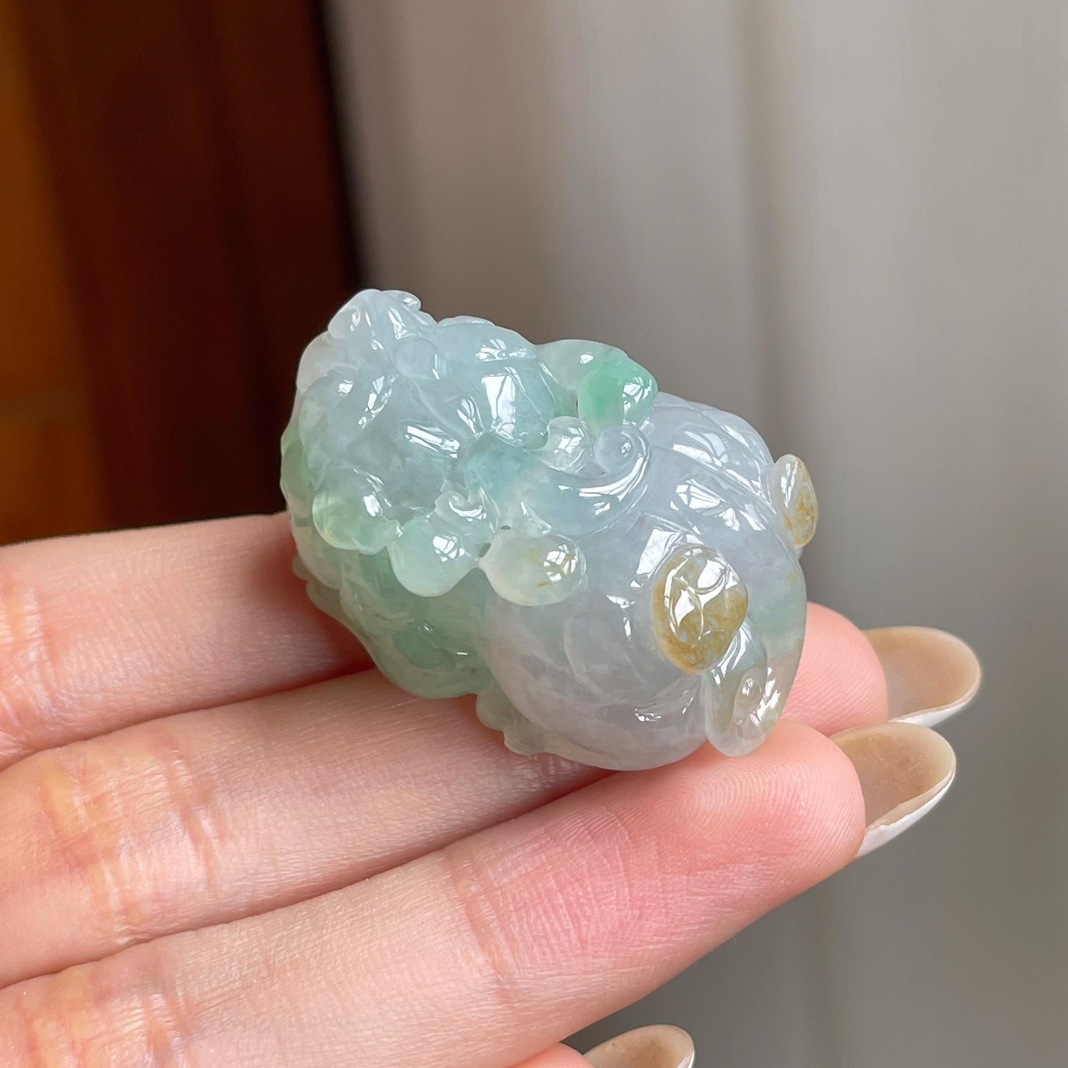 糯冰黄加绿翡翠貔貅（yc406443）