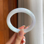 糯冰白底青翡翠平安镯（59.6mm)（yc399301）