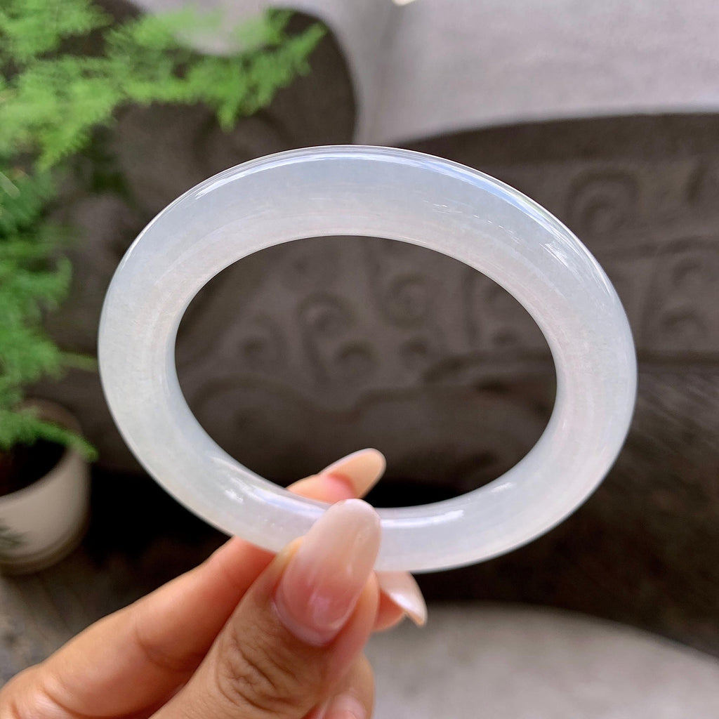 糯冰种无色圆条手镯（54.4mm）（yc203701）