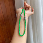糯冰满绿翡翠珠串项链（yc247169）