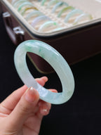 细糯冰飘花翡翠手镯（55.7mm）（yc016963）