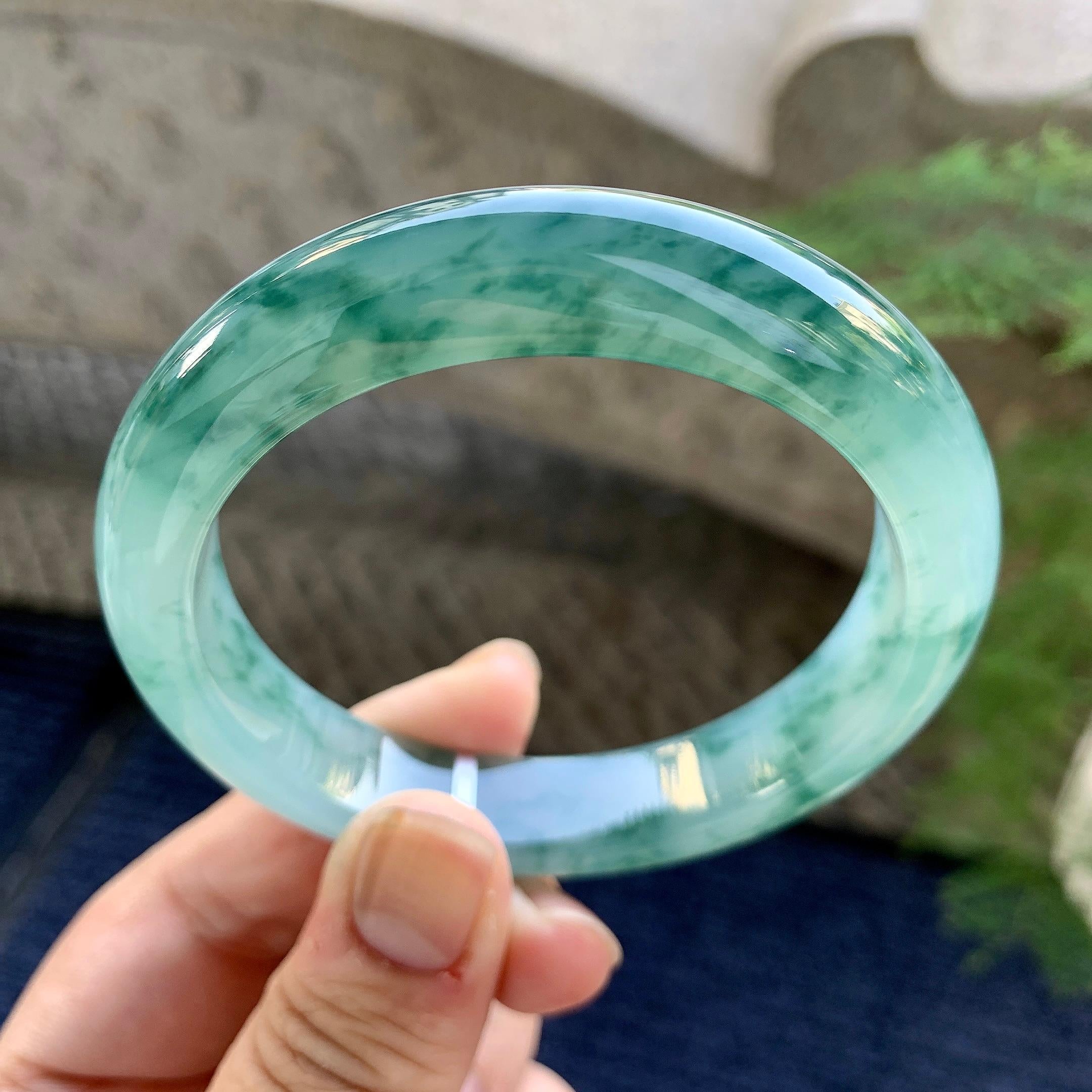 糯冰种平安镯（57.7mm）（yc249457）