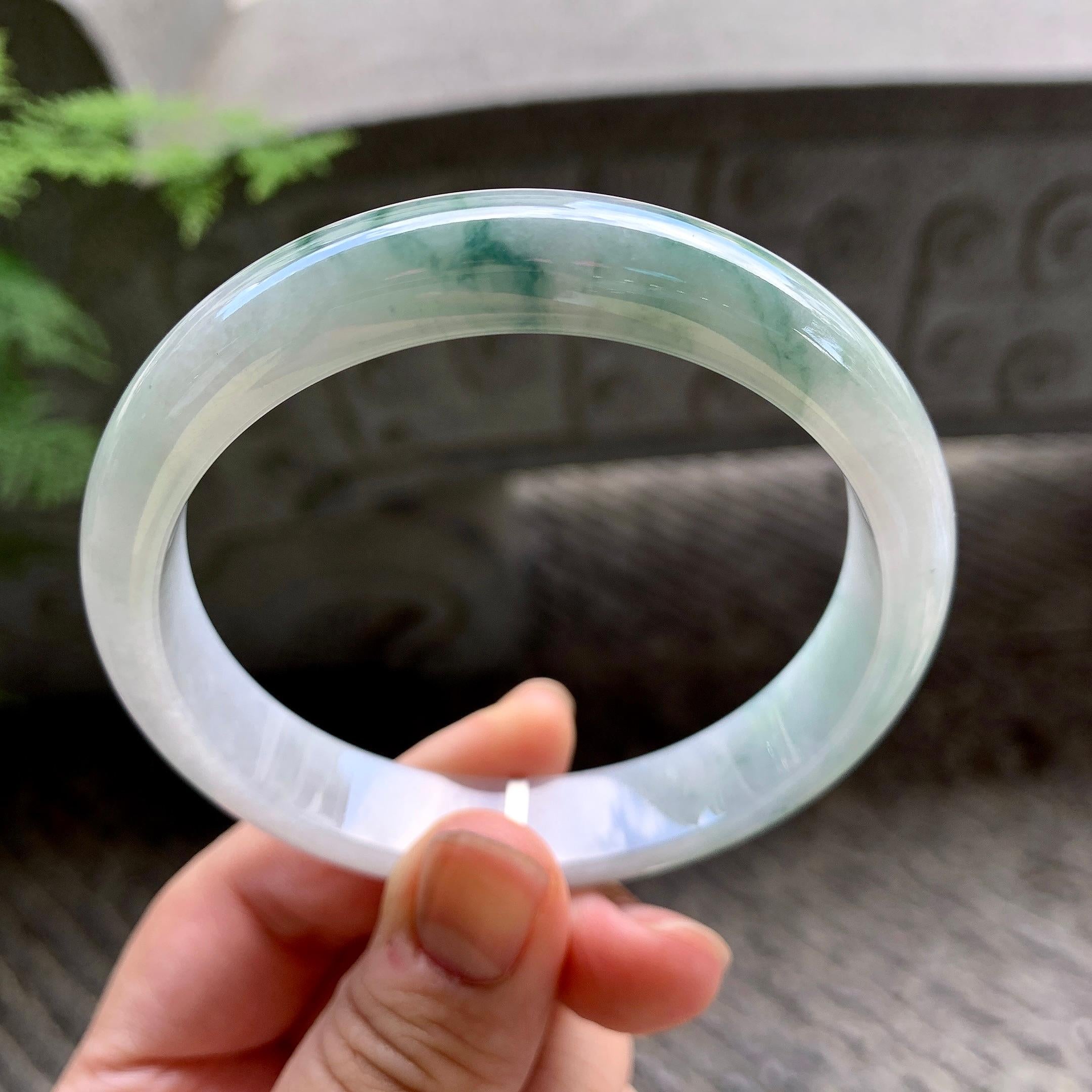 糯种飘花平安镯（61.5mm）（yc202355）