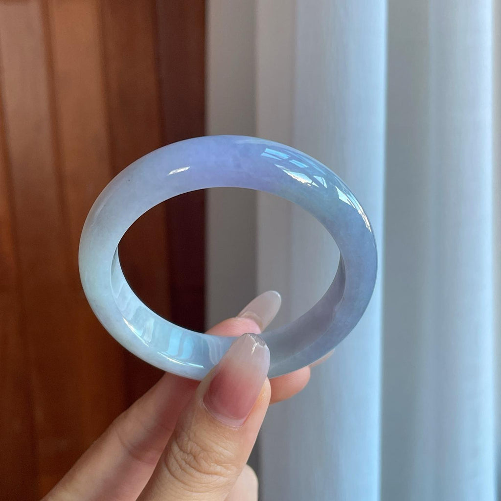 糯冰淡紫罗兰翡翠平安镯（53.3mm）（yc266490）