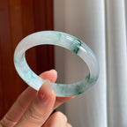 糯冰翡翠飘花贵妃镯（55mm）（yc346547）