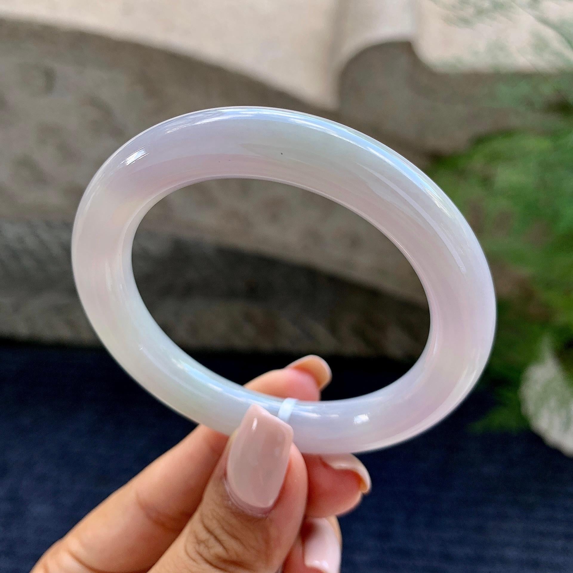 细糯种淡紫罗兰圆条手镯（51.6mm）（yc228035）