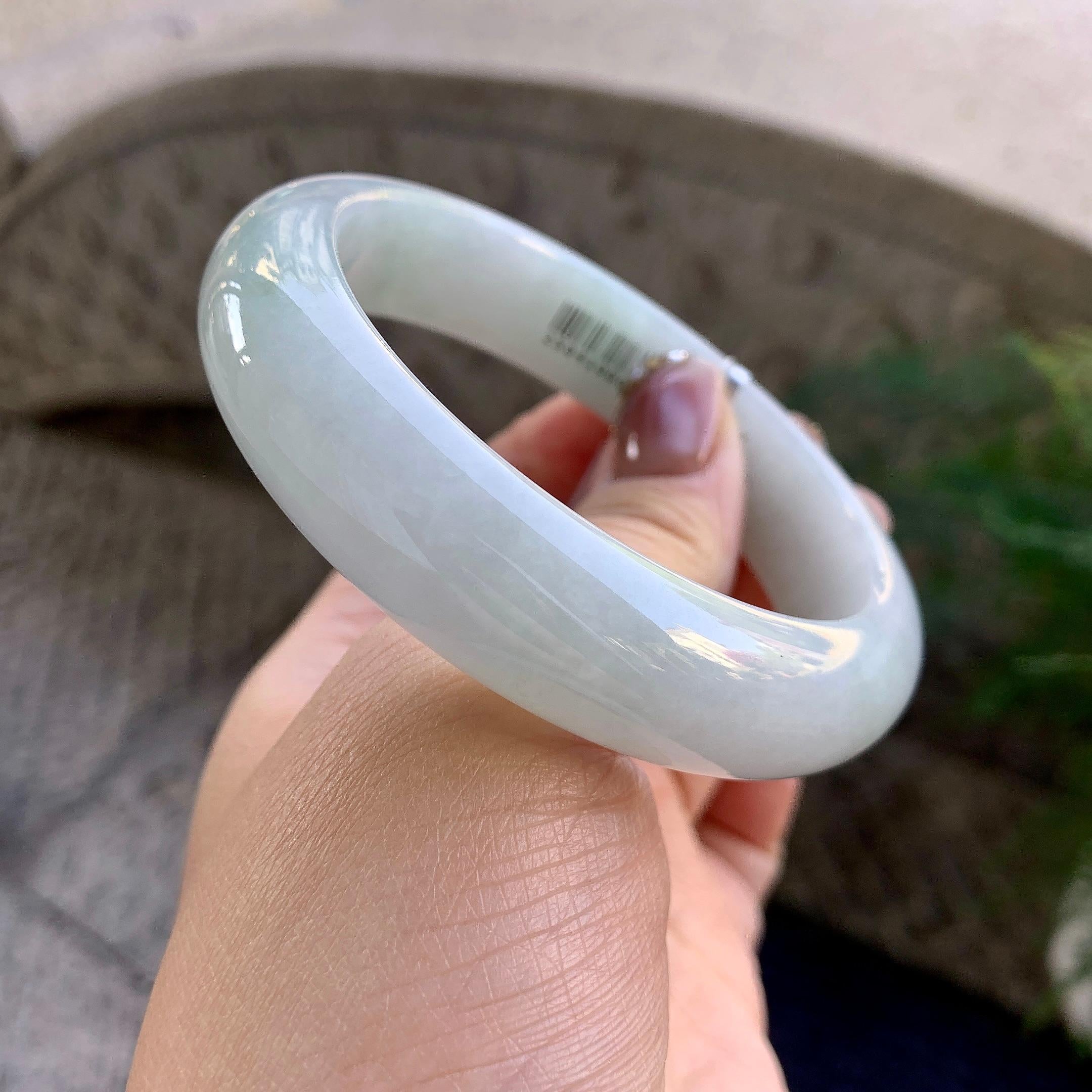 糯种无色宽版轮胎手镯（59.8mm）（yc275318）