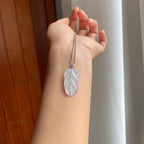 18k金扣冰种无色翡翠叶子（yc257811）