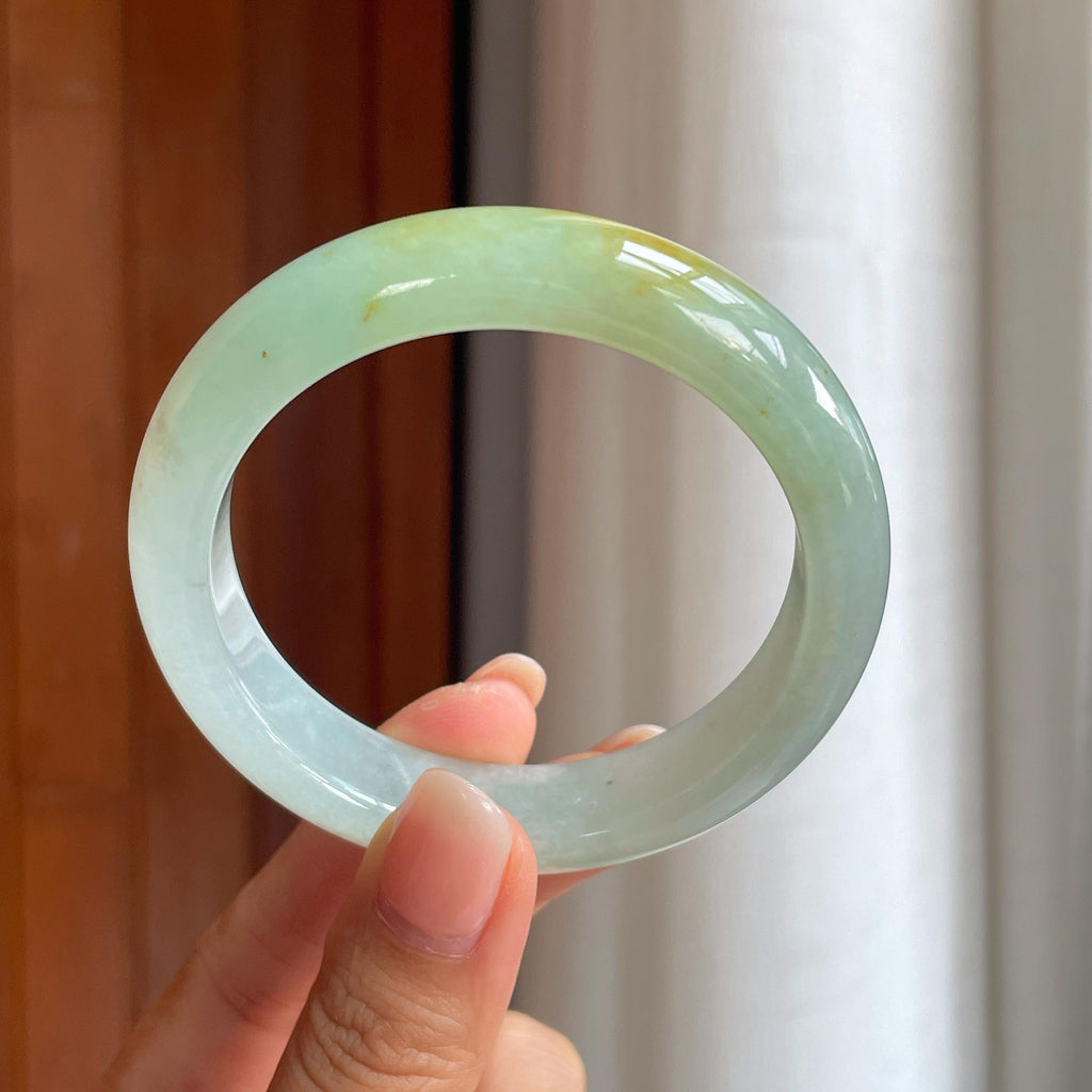 糯冰黄翡翡翠平安镯(55.5mm)（yc402820）