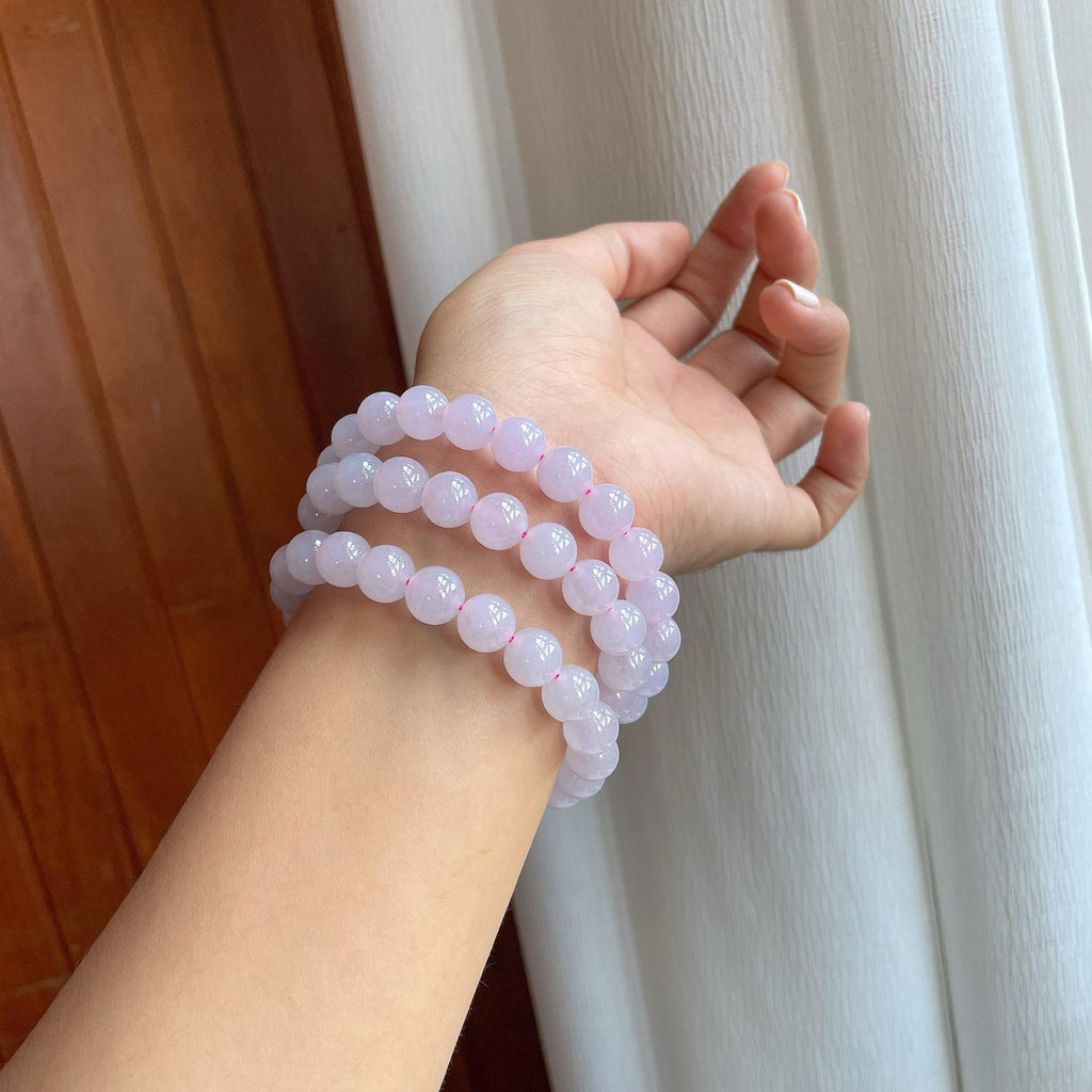 糯冰淡春底翡翠珠串项链（yc257271）