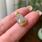 18K金镶糯冰种黄翡貔貅吊坠  天然缅甸A货翡翠（yc421314）