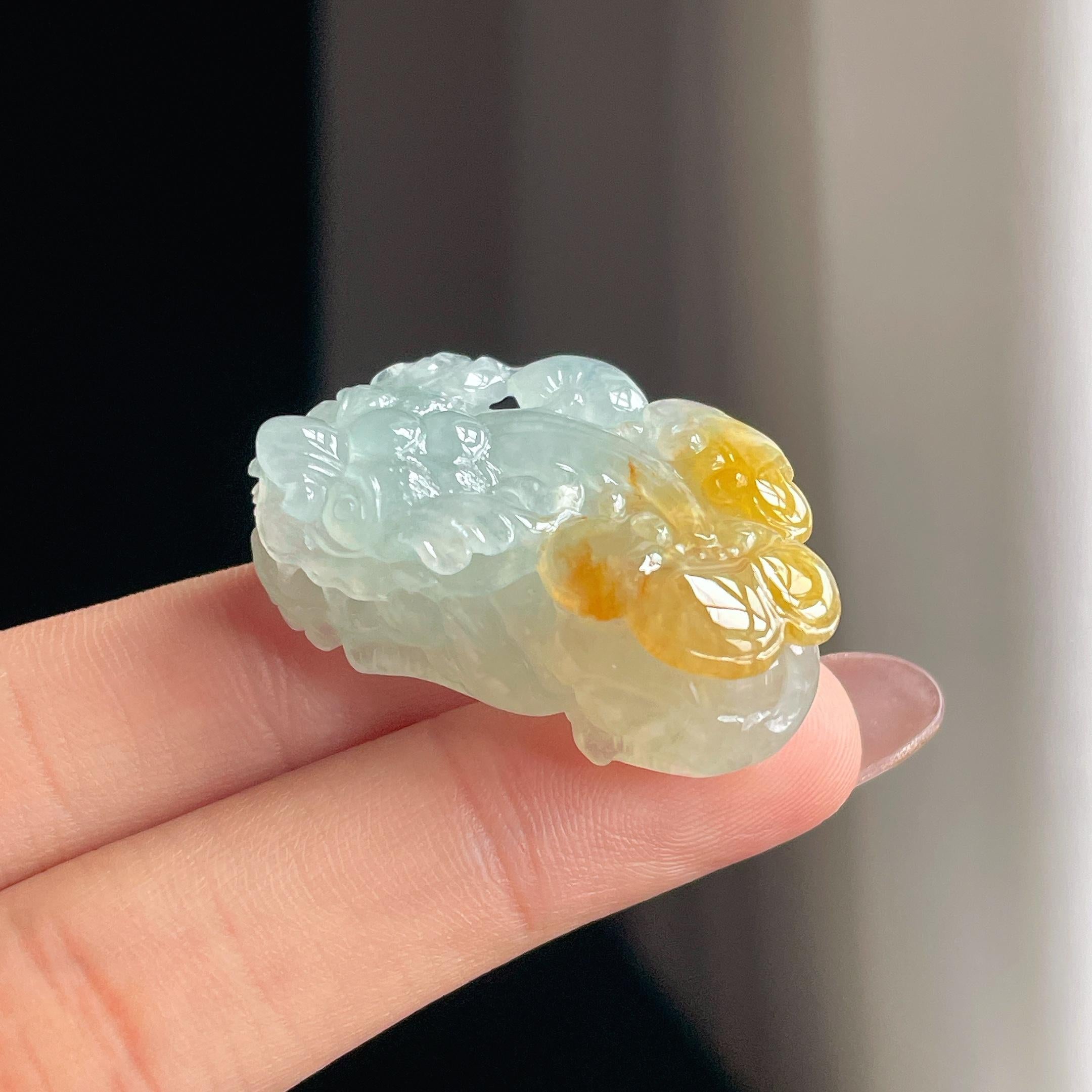 糯冰黄翡翡翠貔貅（yc356784）