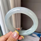 细糯种蓝底正圈平安镯56.4圈    天然缅甸A货翡翠（yc362909）