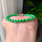 糯冰种满绿小米珠手链（yc221408）