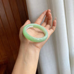 糯冰果绿翡翠平安镯（54mm）（yc329473）