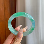 冰种飘绿花翡翠平安镯（55.7mm）（yc282507）