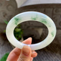 糯冰种飘花圆条手镯（54.6mm）（yc307303）