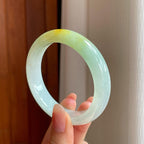 冰种黄翡翡翠平安镯（55.4mm)（yc345510）