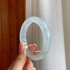 糯冰带色翡翠平安镯（56.5mm)（yc410286）