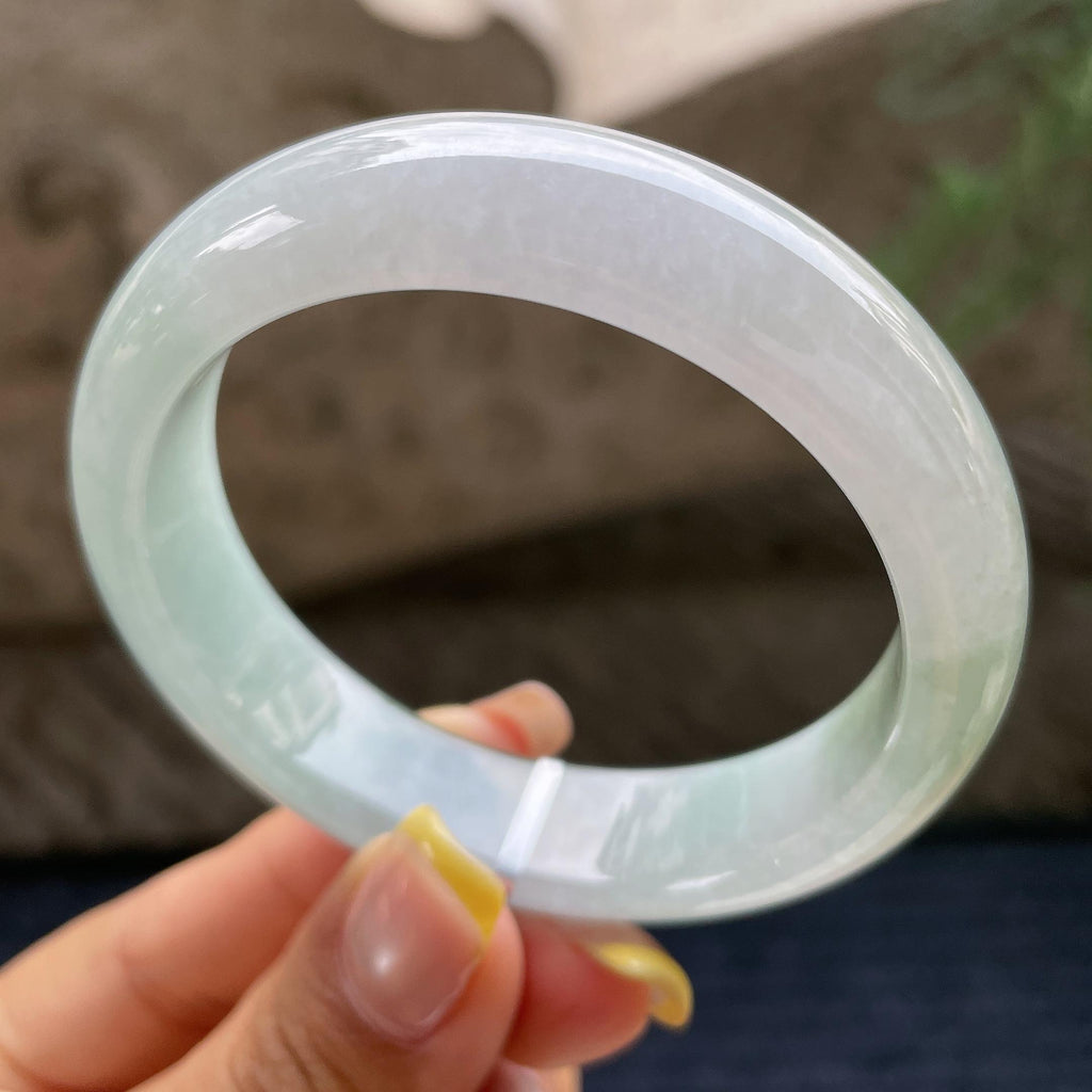 细糯种飘花正圈平安镯54.4圈         天然缅甸A货翡翠（yc381953）