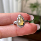 18k金钻镶冰种黄翡葫芦戒指天然缅甸A货翡翠（yc321387）