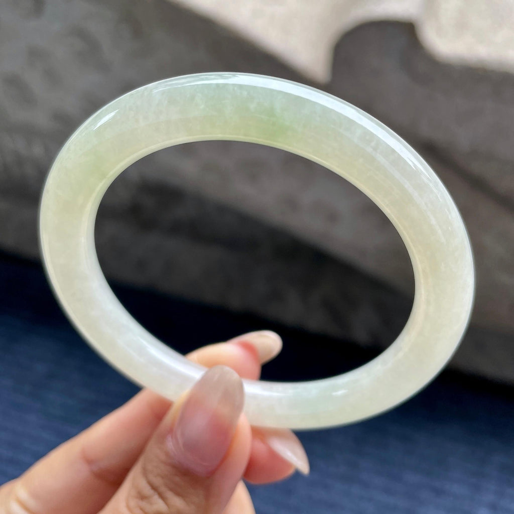 细糯种黄翡圆条手镯57.7圈   天然缅甸A货翡翠（yc346986）