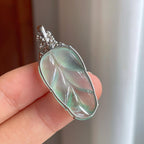 18k金镶冰种飘绿花翡翠叶子（yc257255）