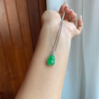 18k金镶糯冰满绿翡翠葫芦（yc258411）