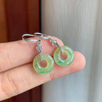 18k金镶糯冰黄加绿翡翠耳坠（yc257265）