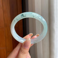 糯冰飘花翡翠平安镯（56.4mm)（yc406321）