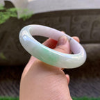 糯种飘翠绿平安镯（57.3mm）（yc213143）