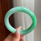 糯冰种带色翡翠平安镯（56mm）（yc207393）