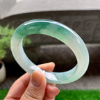 糯冰种飘花平安镯（58.2mm）（yc231097）