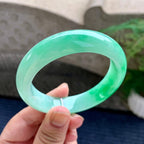 细糯种飘阳绿小宽版轮胎手镯（57.4mm）（yc233923）