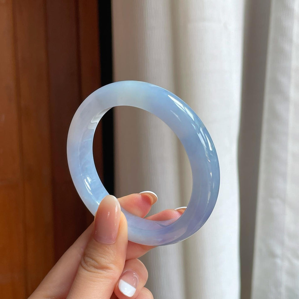 糯冰紫罗兰翡翠平安镯（53.4mm)（yc389514）