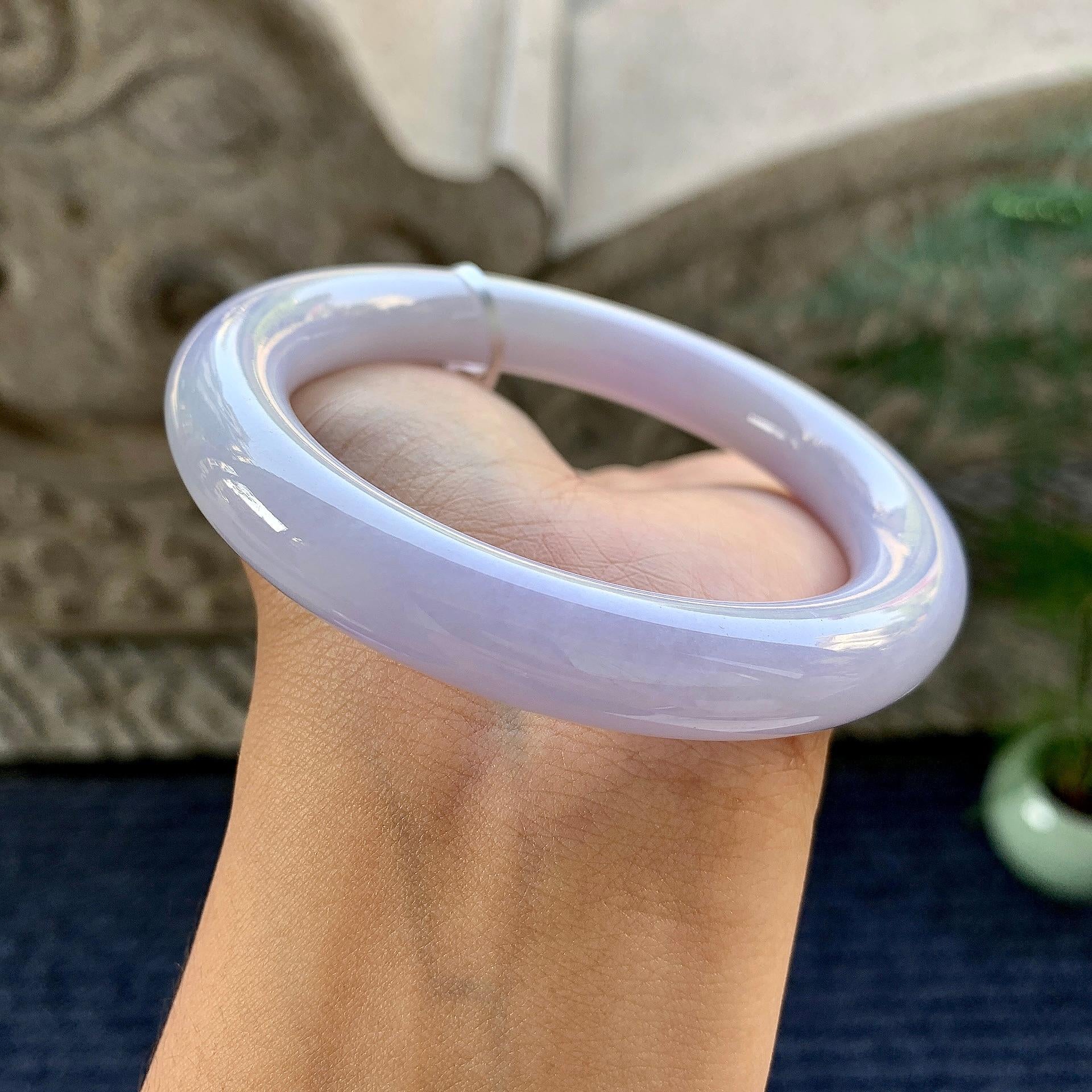 细糯种淡紫罗兰圆条手镯（59.8mm）（yc249450）