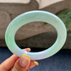 大圈口     细糯种翠绿圆条手镯58.2圈     天然缅甸A货翡翠（yc376059）